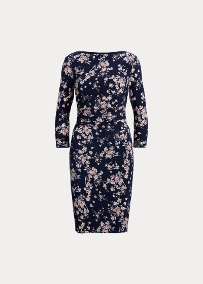 Ralph Lauren Floral Ruched Jersey Kjole Dame Danmark (FBNLV8103)